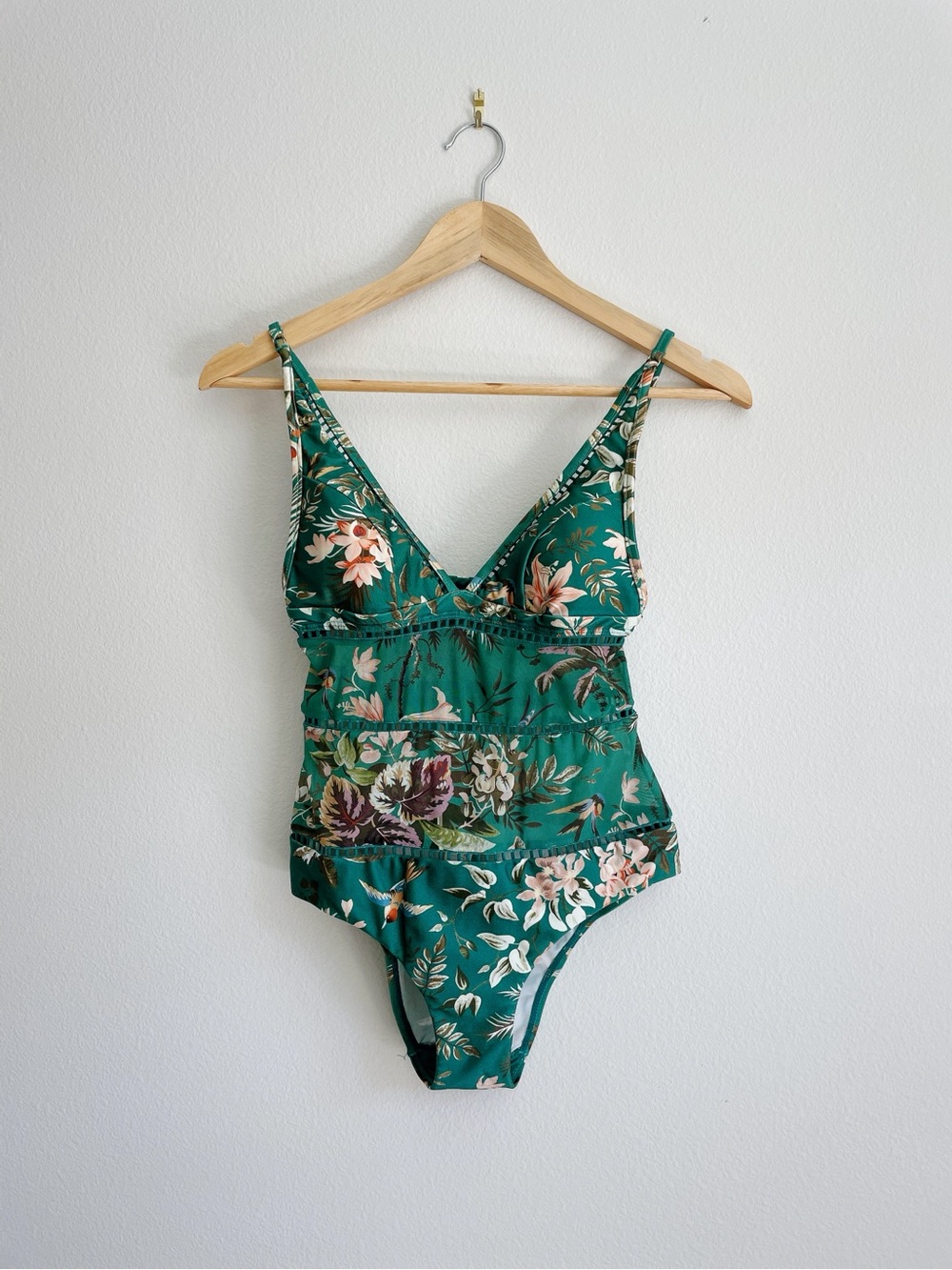 Zimmermann Teal Green Floral One-Piece Swimsuit